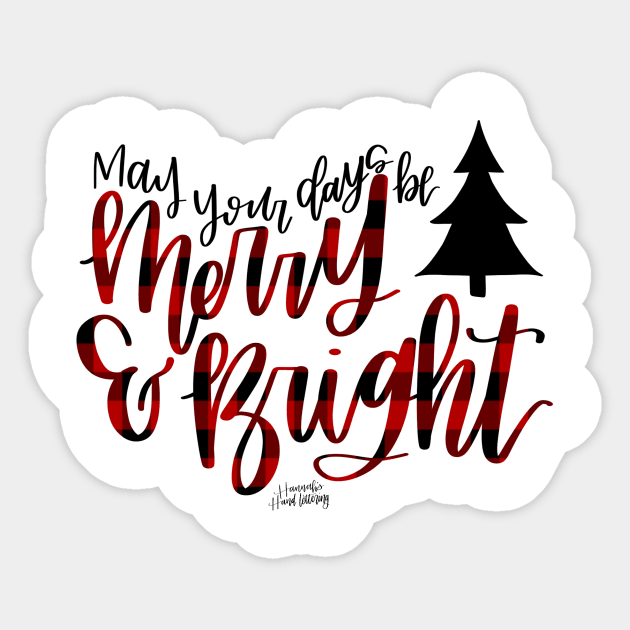 Merry and Bright Sticker by Hannah’s Hand Lettering